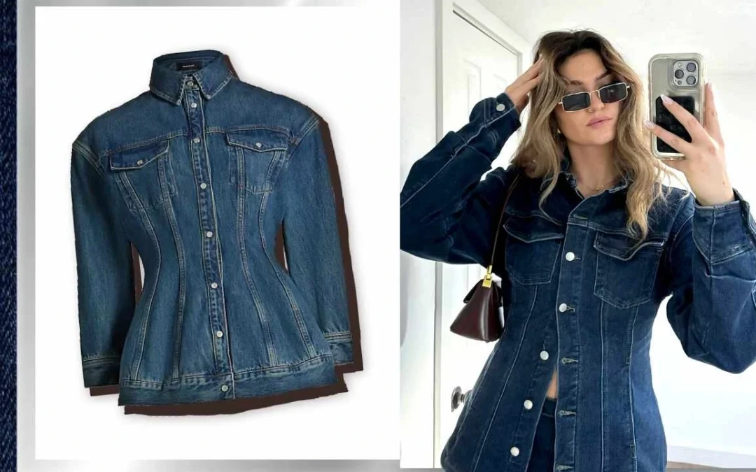 denim on denim trending cinched jacket