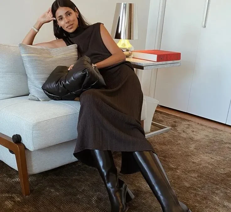 how to style dress with boots winter 2024